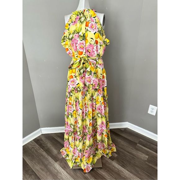 Borgo de Nor Tatiana Teired Silk Halter Gown US 12 $1272 - Picture 6 of 12